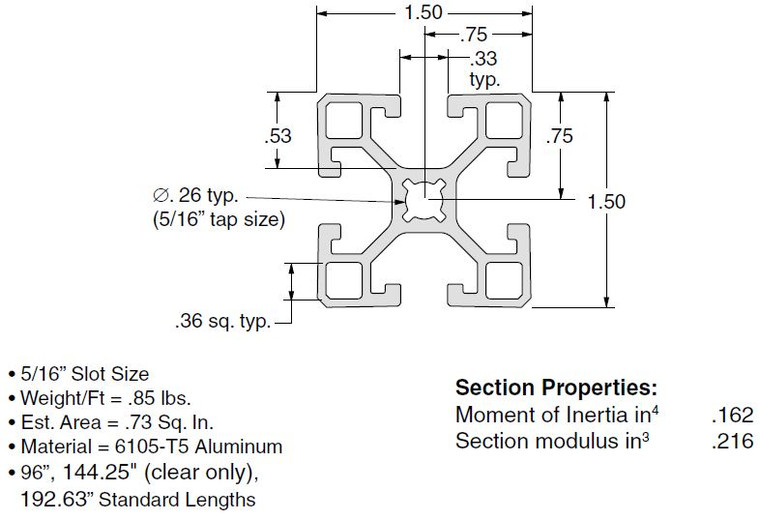 EX-9  1.5"x1.5" Extrusion