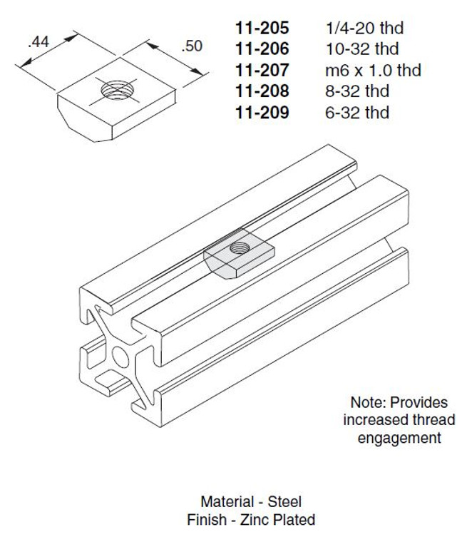 11-205  Heavy Duty T-Nut