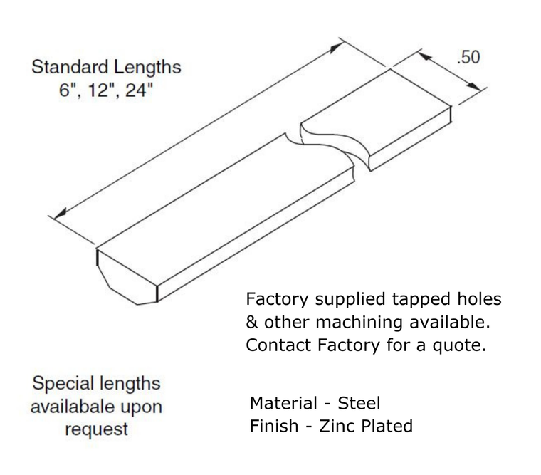 11-218B Blank  Continuous T-Nut