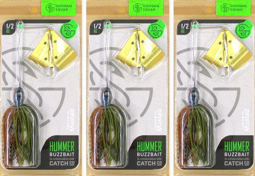(3) Googan Squad 1/2 Oz Hummer Buzzbaits Bluegill