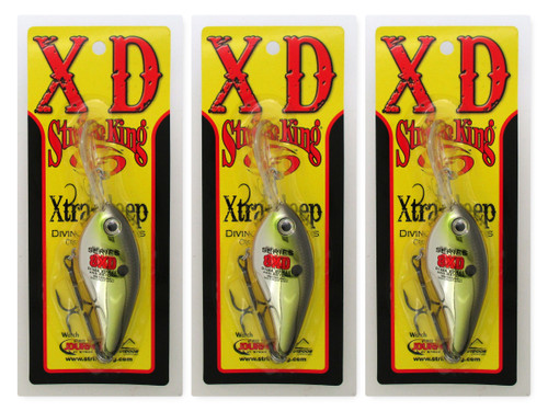 (3) Strike King 8XD 5 1/2" Xtra Deep Crankbaits 1.3 Oz Silver TN Shad Brand New