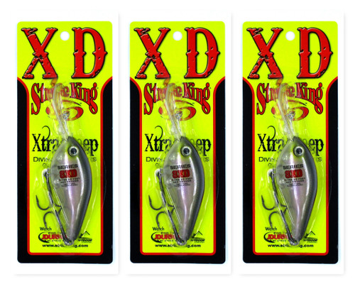 (3) Strike King 8XD 5 1/2" Xtra Deep Crankbaits 1.3 Oz Clearwater Minnow Brand New