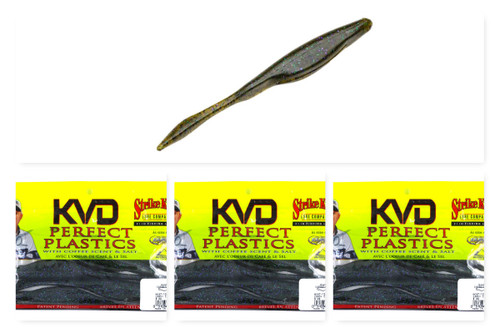 (3) Bags Strike King KVD Perfect Plastics 7" Magnum Caffeine Shad Candy Craw MCS7-130 New