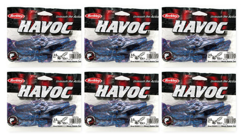 (6) Unopened Bags Packs Berkley Havoc 3 1/2" Skeet Reece Slop Craw Electric Blue Brand New