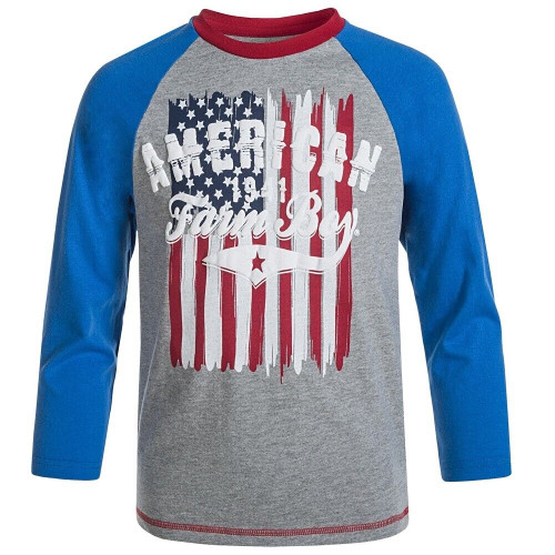 Farm Boy Brand American Flag Long Sleeve T-Shirt Toddler 24M Brand New With Tags