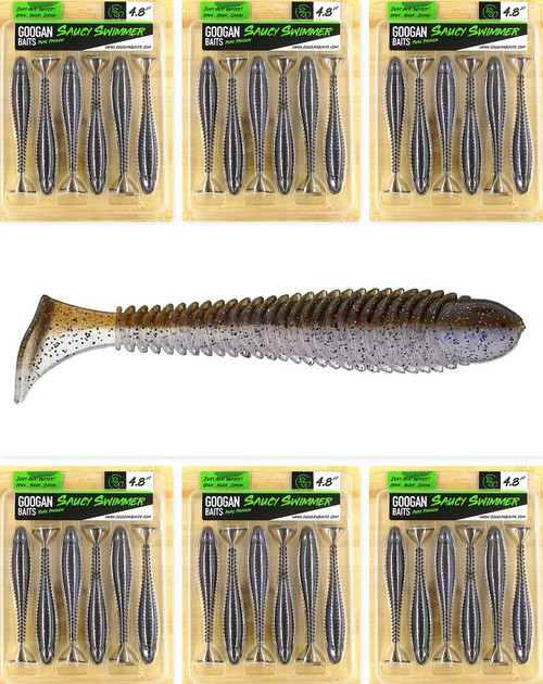 (6) Packs Googan Squad Pure Passion 4.8" Saucy Swimmer Swimbaits Goby Brand New