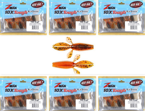 (6) Packs Z-Man 2 3/4" TRD Bugz Green Pumpkin/Orange TBUGZ-47 Brand New