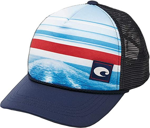 Costa Del Mar Cutler Red White & Blue Adjustable Trucker Hat Cap Brand New FREE SHIPPING