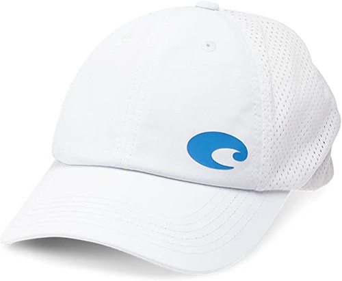 Costa Del Mar Offset Logo Performance White Adjustable Hat Cap Brand New FREE SHIPPING