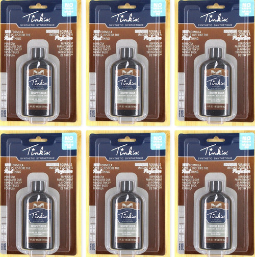 (6) Bottles Tink's Synthetic Trophy Dominant Buck Urine 4 Oz Per Bottle Brand New FREE SHIPPING