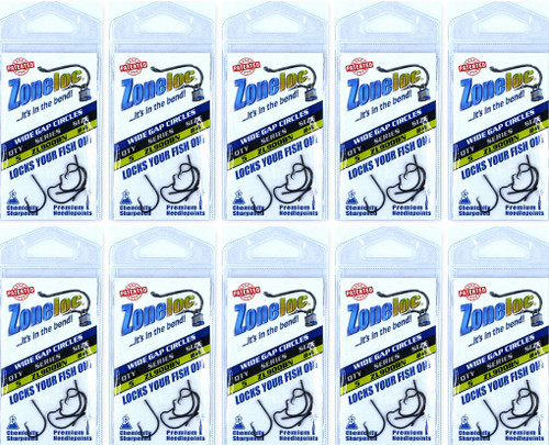 (10) Packs Zoneloc Wide Gap Circles Fish Hooks Size #4 ZL900BN-4 Brand New FREE SHIPPING