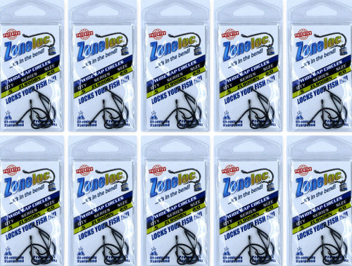 (10) Packs Zoneloc Wide Gap Circles Fish Hooks Size 2/0 ZL900BN-2/0 Brand New FREE SHIPPING