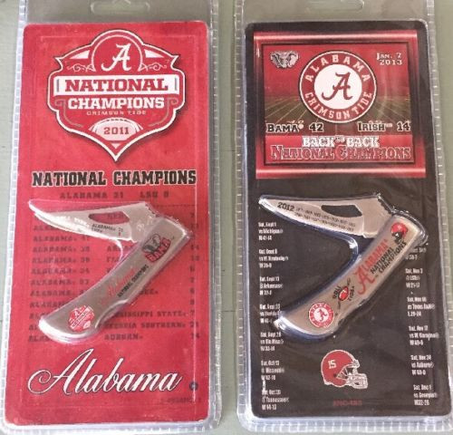 ALABAMA CRIMSON TIDE 2011 & 2012 NATIONAL CHAMPIONSHIP KNIFE SET BACK to BACK