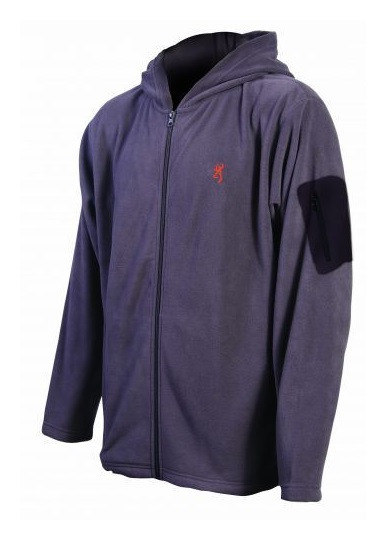 Browning Men's Hooded Fleece Jacket With Sleeve Pocket Men's Charcoal Medium Brand New FREE SHIPPING