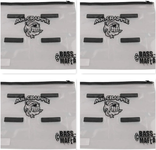 (4) Bass Mafia 4-Banger Mr Crappie 13"x16" Fishing Waterproof Money Bags Brand New FREE SHIPPING
