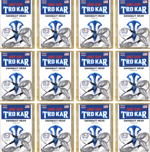 (12) Packs Trokar 6/0 Weighted Swimbait Head 1/2 Oz Hooks Brand New FREE SHIPPING