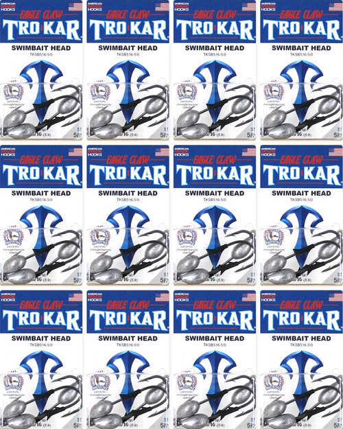 (12) Packs Trokar 5/0 Weighted Swimbait Head 5/16 Oz Hooks Brand New FREE SHIPPING