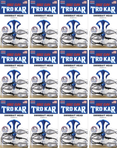 (12) Packs Trokar 5/0 Weighted Swimbait Head 3/8 Oz Hooks Brand New FREE SHIPPING