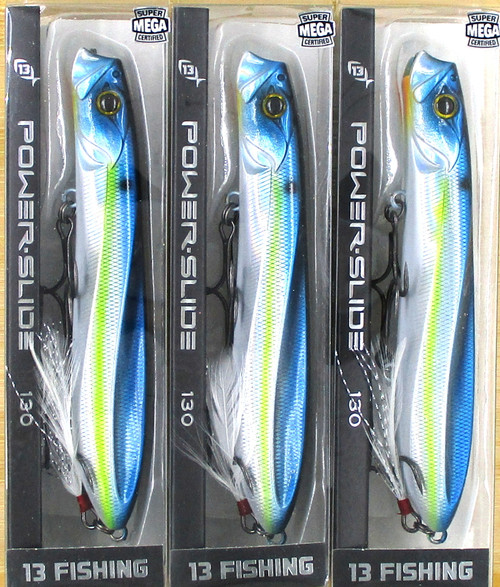 (3) 13 Fishing 5" Power Slide 130 Pencil Popper 7/8 Oz Topwater Walking Baits Stunner Brand New FREE SHIPPING