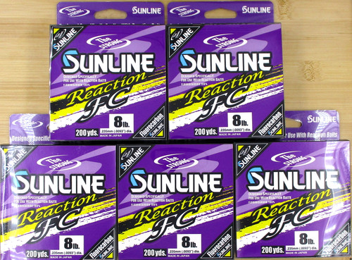 (5) Spools Sunline Reaction FC Flourocarbon Stealth Gray Fishing Line 8 Lb. Test Brand New FREE SHIPPING