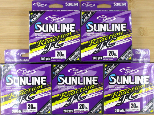 (5) Spools Sunline Reaction FC Flourocarbon Stealth Gray Fishing Line 20 Lb. Test Brand New FREE SHIPPING