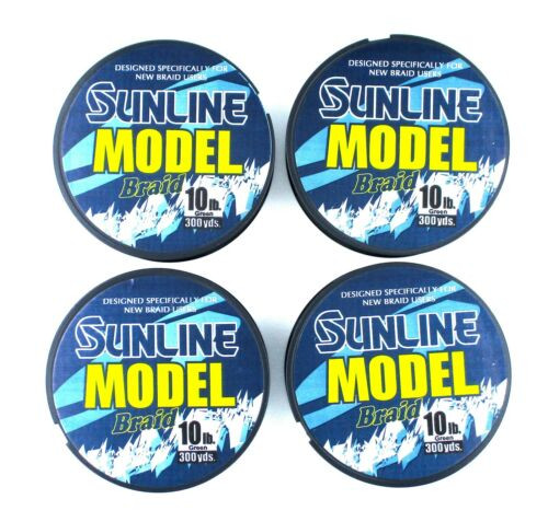 (4) Spools Sunline Model Braid 10 Lb Green Braided Line (300 Yds Per Spool) Brand New FREE SHIPPING