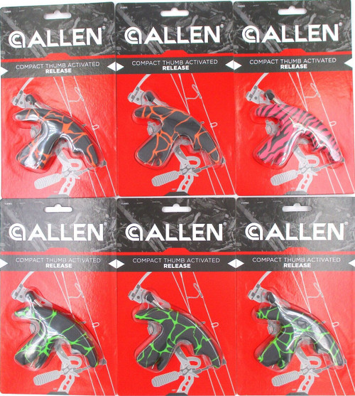 (6) Allen Compact Thumb Activated Bow Arrow Release 3 Colors To A Display Brand New FREE SHIPPING