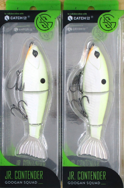 (2) Googan Squad 4 1/2" Slow Sinking 2/3 Oz Jr Contender Swimbaits Bone Brand New FREE SHIPPING