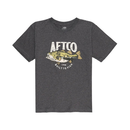 Aftco Boy's Wild Catch Fishing T-Shirt Charcoal Heather Size Small Brand New FREE SHIPPING FINAL SALE!!! NO RETURNS OR EXCHANGES!!!