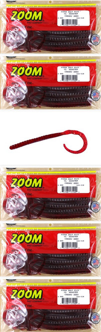 (5) Bags Zoom Ol Monster 10.5” Worm Cherry Seed 026-018 Brand New FREE SHIPPING