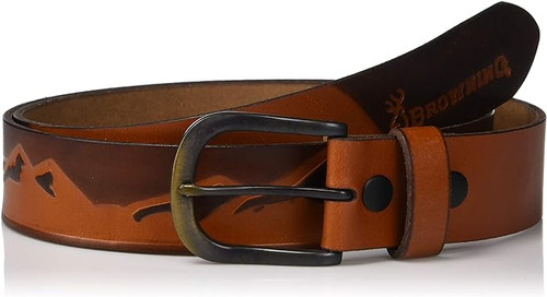 Browning Men's Wasatch Leather Belt Cognac Size 44 Brand New FREE SHIPPING