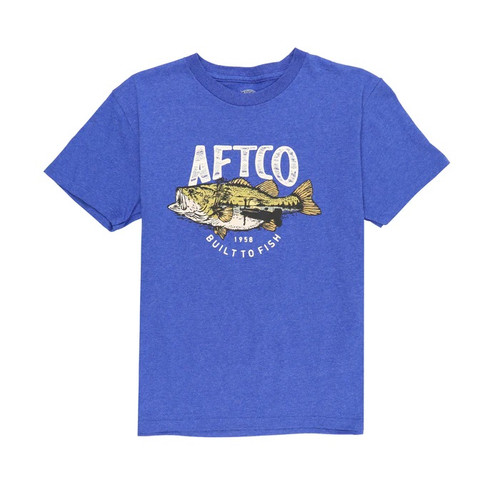 Aftco Boy's Wild Catch Fishing T-Shirt Royal Heather Size Medium Brand New FREE SHIPPING FINAL SALE!!! NO RETURNS OR EXCHANGES!!!
