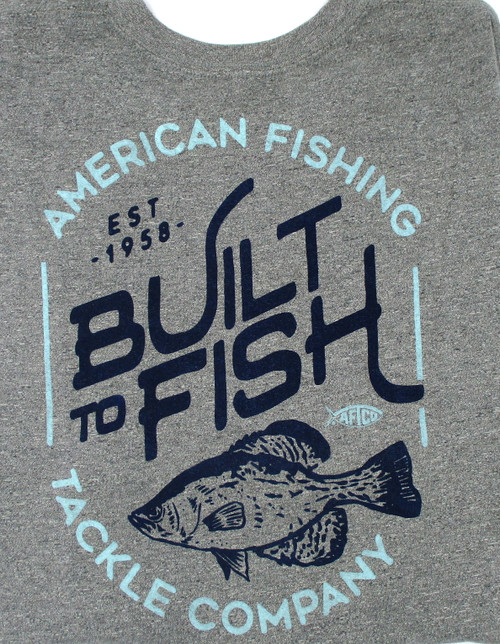 Aftco Men's Acoustic Fishing T-Shirt Gun Metal Heather Size Large Brand New FREE SHIPPING FINAL SALE!!! NO RETURNS OR EXCHANGES!!!