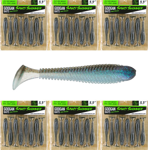 (96) Packs Googan Squad Pure Passion 3.3" Saucy Swimmer Swimbaits Electric Shad Brand New FREE SHIPPING