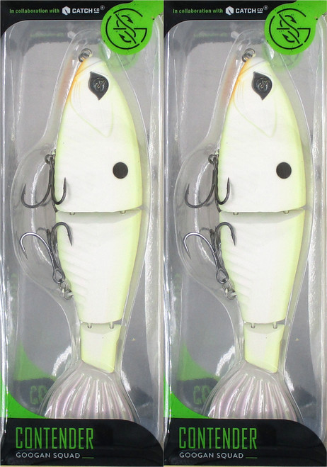 (2) Googan Squad 7" Slow Sinking 1 3/4 Oz Contender Swimbaits Bone Brand New FREE SHIPPING