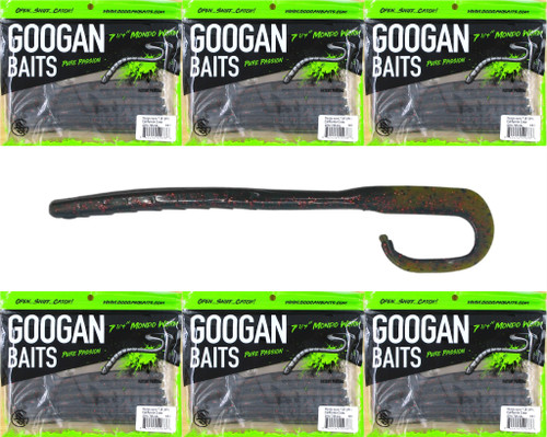 (6) Packs Googan Squad 7 1/4" Mondo Worm California Craw Brand New FREE SHIPPING