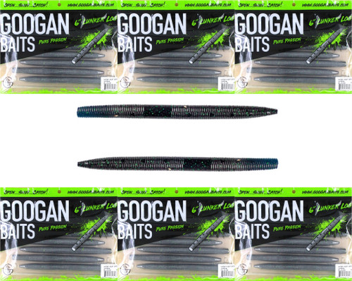 (6) Packs Googan Squad 6" Lunker Log Worm Junebug Brand New FREE SHIPPING