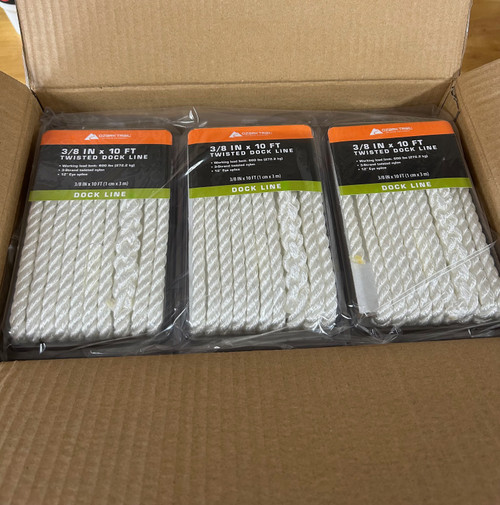 (12) OZARK TRAIL 3/8" 10ft DOCK LINES WHOLESALE CASE!