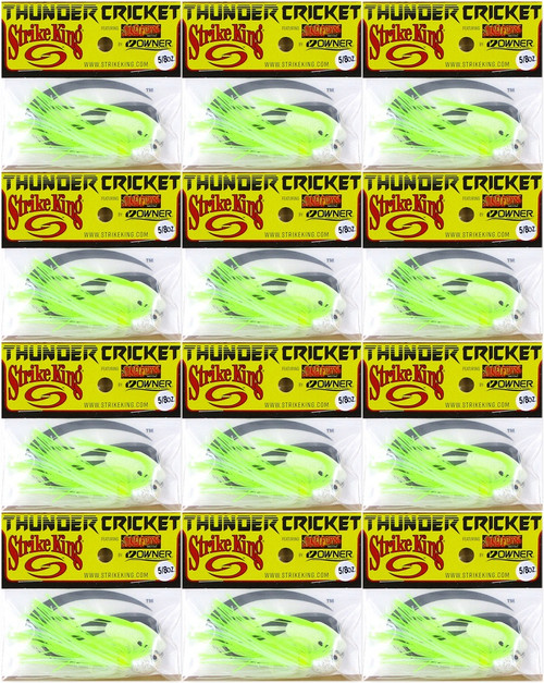 (12) Strike King 5/8 Oz Thunder Cricket Bladed Vibrating Swim Jigs Chatterbaits Chartreuse/Blue Glimmer TCVSJ58-873 Brand New FREE SHIPPING!!!!!