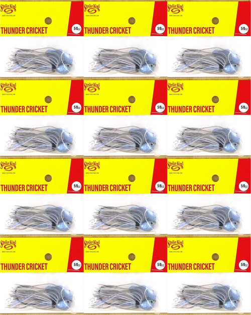 (12) Strike King 5/8 Oz Thunder Cricket Bladed Vibrating Swim Jigs Chatterbaits Blue Glimmer TCVSJ58-45 Brand New FREE SHIPPING!!!!!