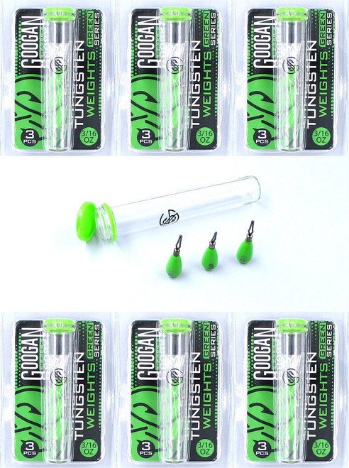 (6) Packs Googan Green Series Tungsten Dropshot Weights 3/16 Oz Googan Green Brand New In Pack FREE SHIPPING !!!!!