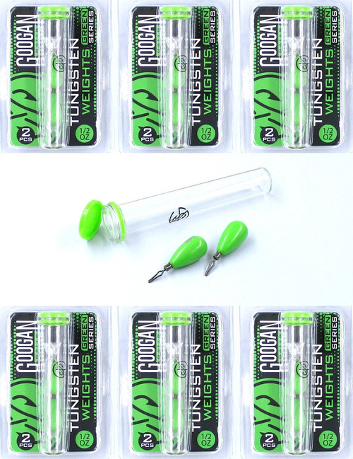 (6) Packs Googan Green Series Tungsten Dropshot Weights 1/2 Oz Googan Green Brand New In Pack FREE SHIPPING !!!!!