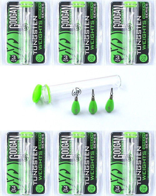 (6) Packs Googan Green Series Tungsten Dropshot Weights 1/4 Oz Googan Green Brand New In Pack FREE SHIPPING !!!!!