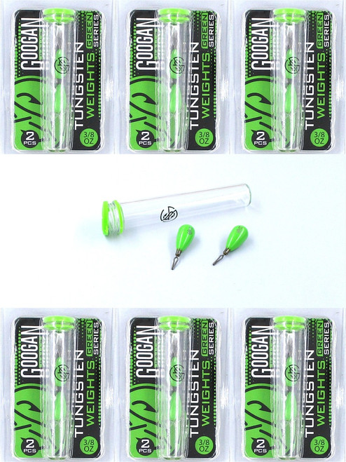 (6) Packs Googan Green Series Tungsten Dropshot Weights 3/8 Oz Googan Green Brand New In Pack FREE SHIPPING !!!!!