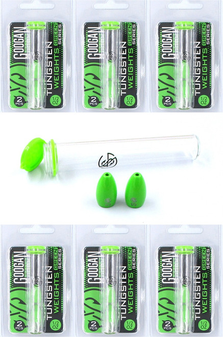 (6) Packs Googan Green Series Tungsten Flipping Worm Bullet Weights 1/2 Oz Googan Green Brand New In Pack FREE SHIPPING !!!!!
