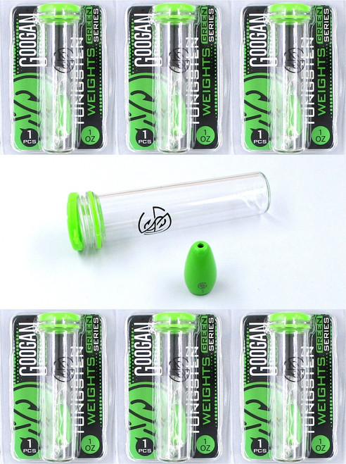 (6) Packs Googan Green Series Tungsten Flipping Worm Bullet Weights 1 Oz Googan Green Brand New In Pack FREE SHIPPING !!!!!