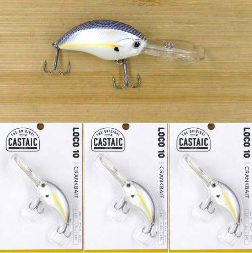 (3) Castaic 3 1/2" Loco 10 1/2 Oz Crankbaits Chart Shad Brand New In Pack