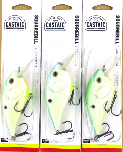(3) Castaic 4 1/2" Squarebill 4.5 3/4 Oz Crankbaits Citrus Shad Brand New In Pack