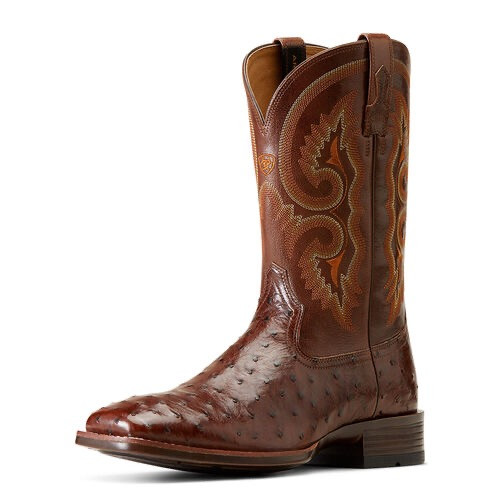 ARIAT Barley Full Quill Ostrich Men's Boots CLOSEOUT SIZE 8D, 8.5D, or 9.5D