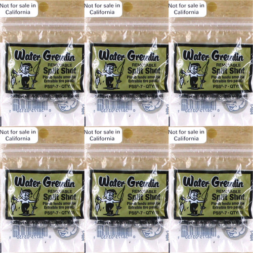 (6) Packs Water Gremlin Removable Split Shot Sinkers PSS-7 Brand New